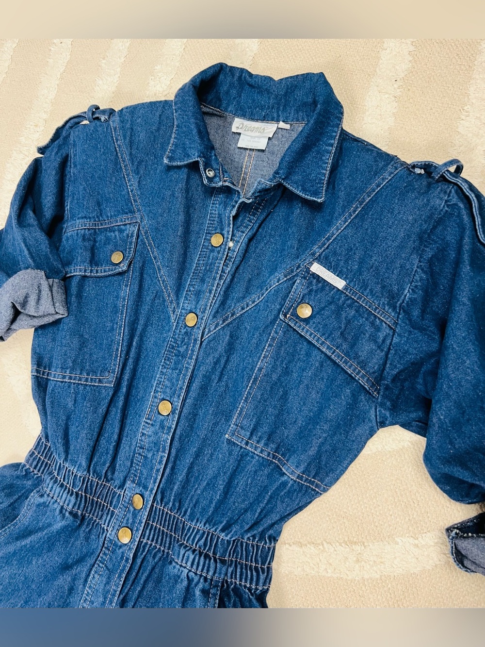 Vintage Dreams 1980s Denim Jumpsuit – 100% Cotton – Size Medium - Picture 4 of 14
